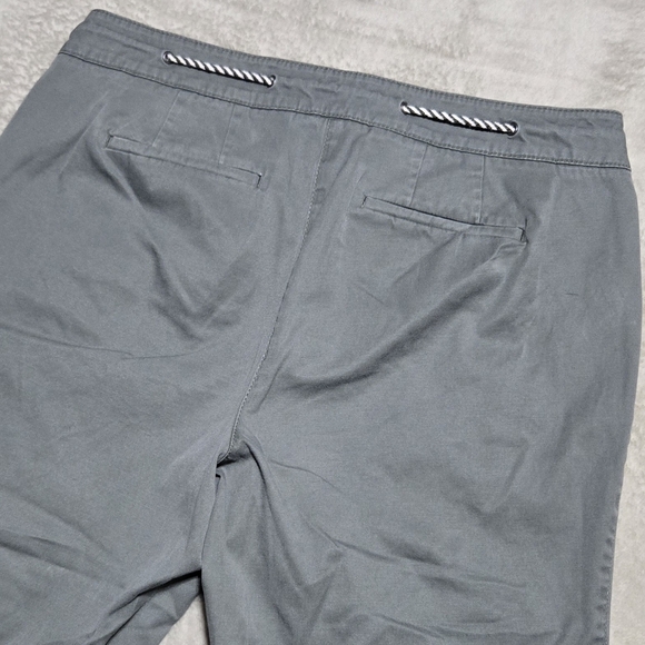 Talbots Wide-leg Crop Chino Pants Sz 10P Drawstring Olive Green City Preppy EUC - Picture 2 of 9